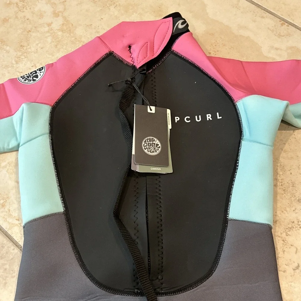 Rip Curl Omega BZ Westsuit Spring Youth 14 Pink Juniors Back Zip Springsuit